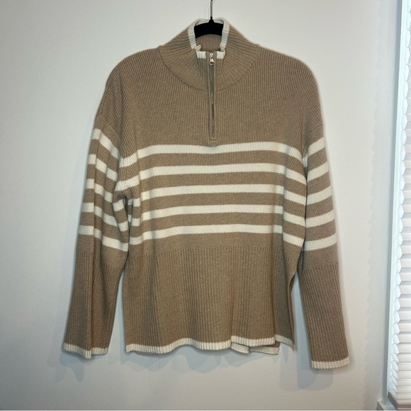 Rails Tessa Stripe wool and cotton quarter-zip pullover - Picture 8 of 13